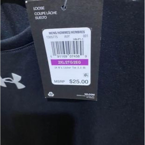 New With Tags Under Armour Loose Fit Crew Locker Tee Size 2XL - Picture 4 of 4